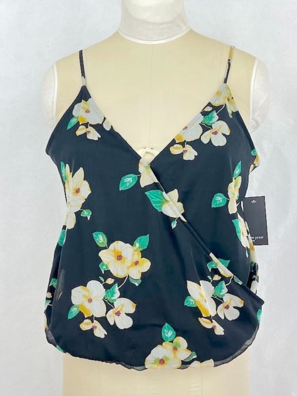 Free Press Surplice Neck Floral Cami Coquette Y2K Flirty Cottage Core NWT XL